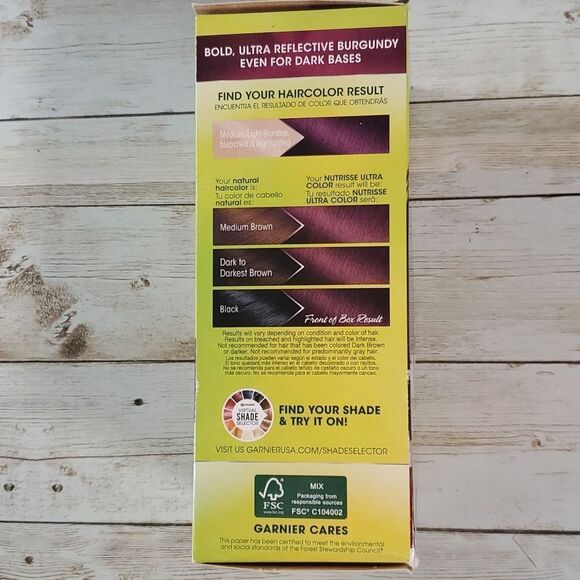 Garnier Nutrisse Nourishing Creme Ultra Bold Color Deepest Intense Burgundy BR1 - Picture 4 of 6